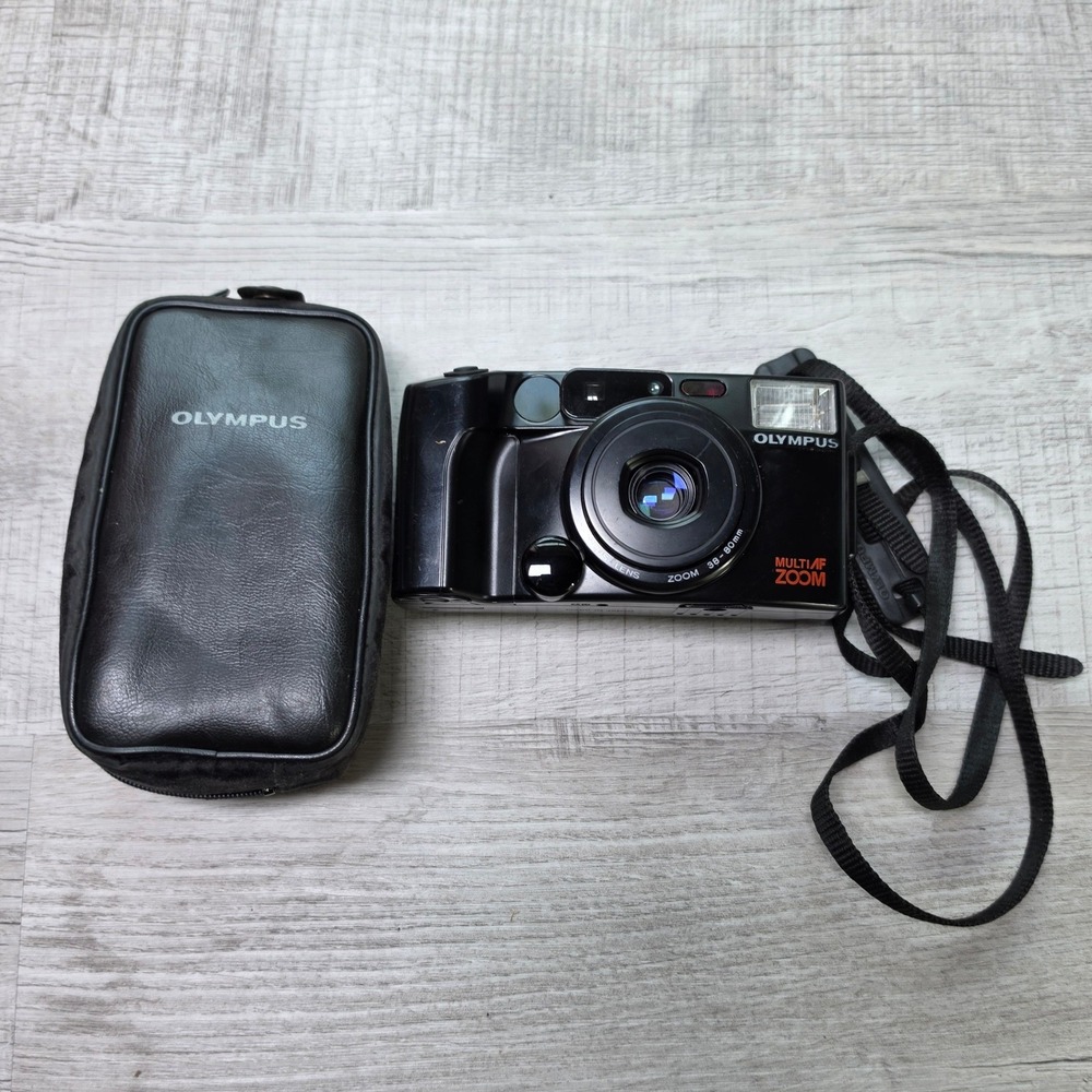 Olympus Infinity Zoom 200 Quartzdate Black 35mm Film Camera 38-80mm Lens Case